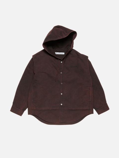 Layered hooded jacket - Burgundy