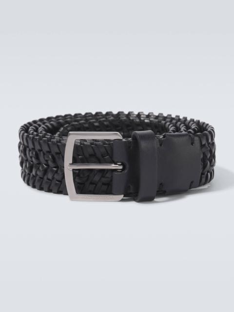 Braided leather belt