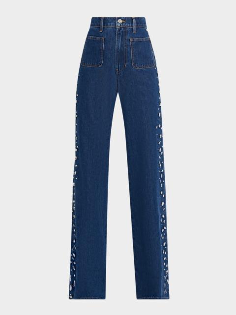 Kasey Embellished Mid-Rise Jeans