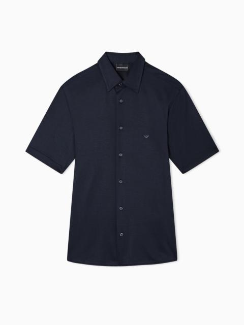 SHORT-SLEEVED SLIM-FIT SHIRT IN A LYOCELL-BLEND JERSEY