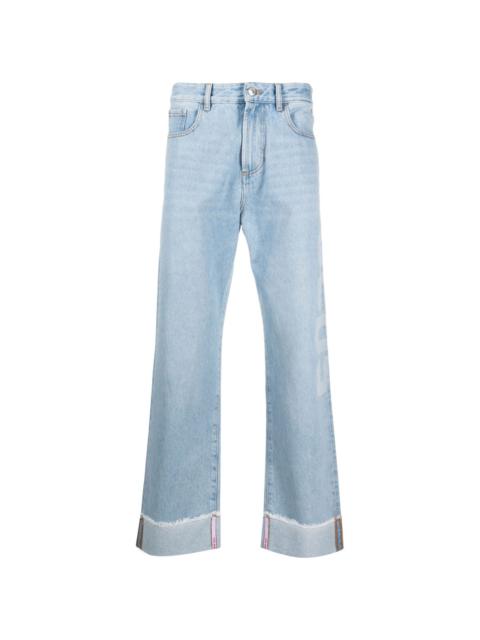 logo-patch straight-leg jeans