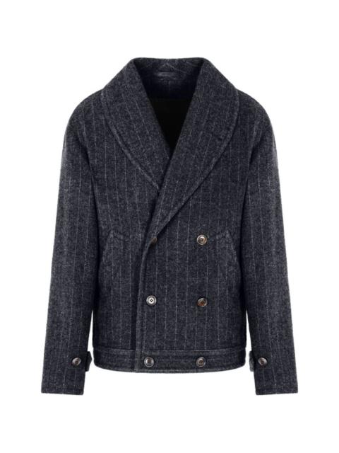 pinstripe double-breasted jacket