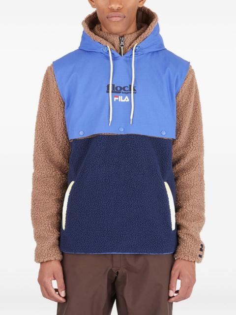 hooded fleece panelled hoodie