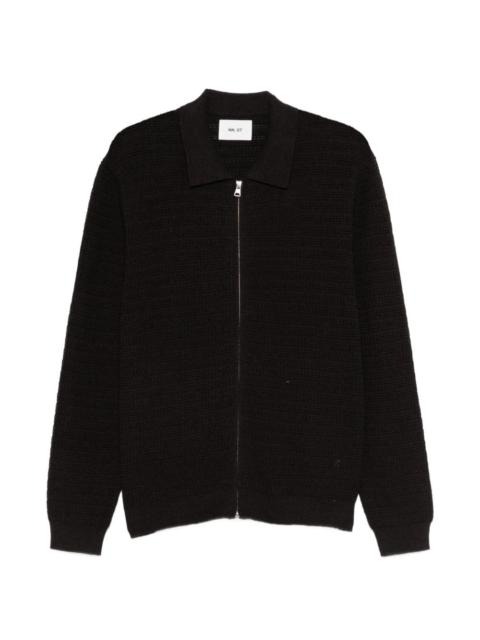 Gustav collared zip-fastening cardigan