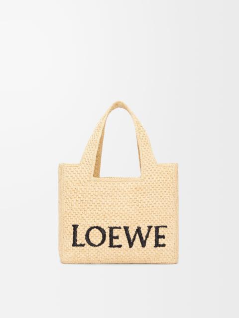 Small LOEWE Font tote in raffia