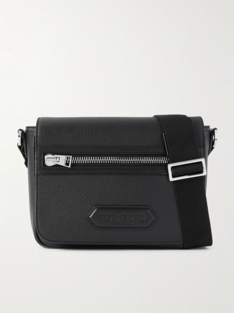 Full-Grain Leather Messenger Bag Black