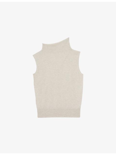 Harper funnel-neck sleeveless wool top