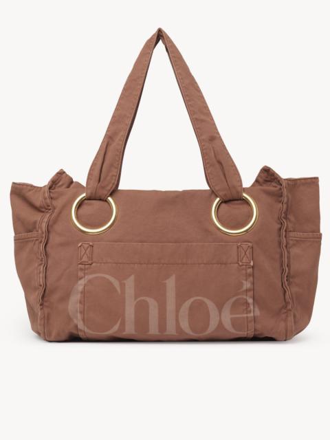 LARGE CHLOÉ PLAGE TOTE BAG IN COTTON