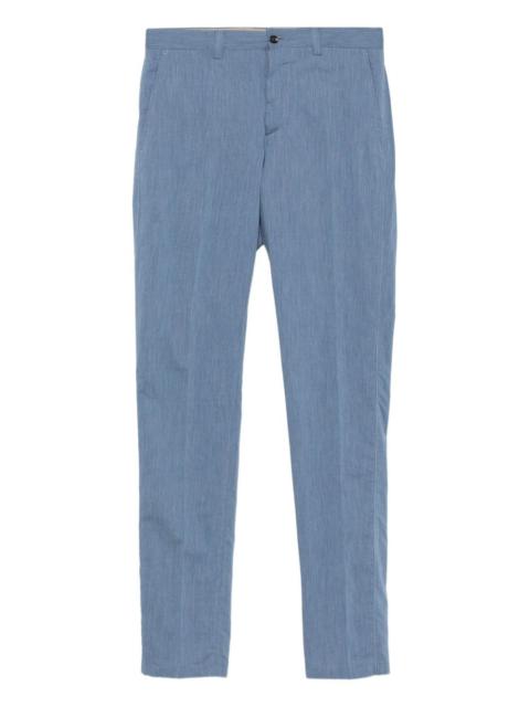 slim-fit tailored trousers