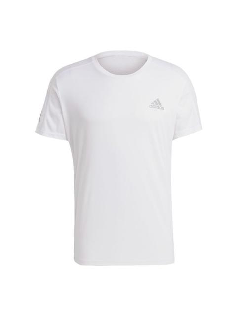 adidas MENS Own the Run Tee Reflective Crew-neck Short Sleeve White GJ9963