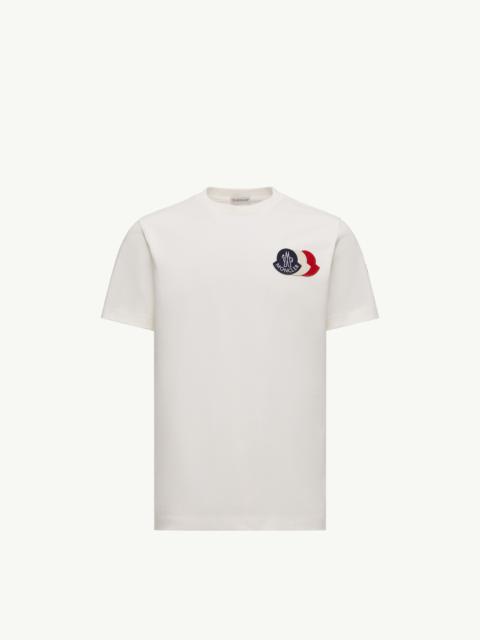 Embroidered Tricolor Logo Cotton T-Shirt