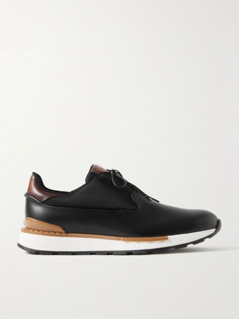 Fast Track Torino Leather and Shell Sneakers Black