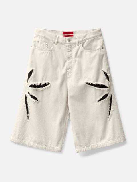 ORIGAMI CUTOUT DENIM SHORTS