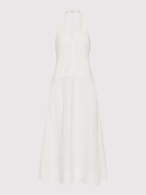 Halter Plunge Dress - White