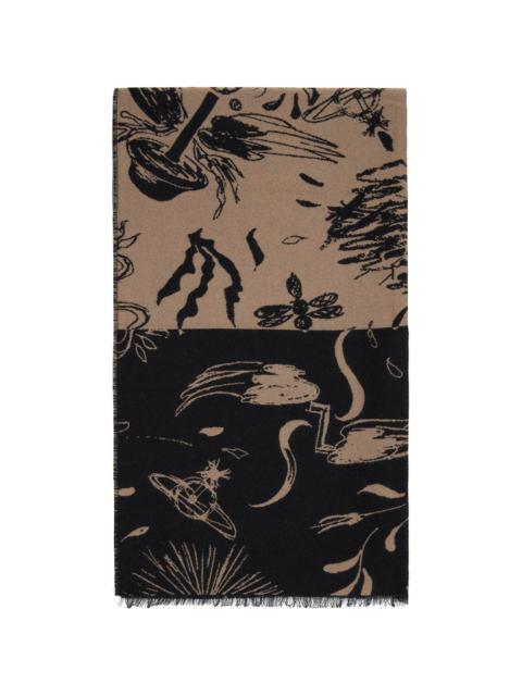 Black & Beige Check Board Stole Scarf