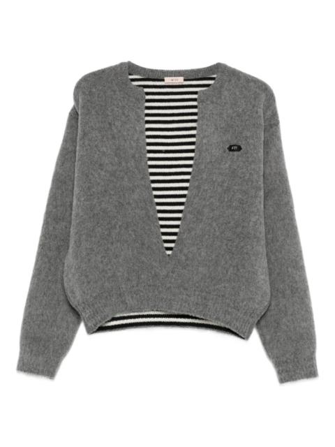 plunging V-neck sweater