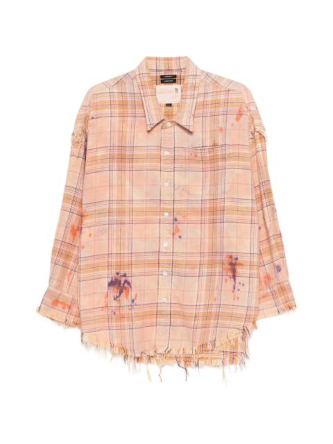 long-sleeve plaid-pattern shirt