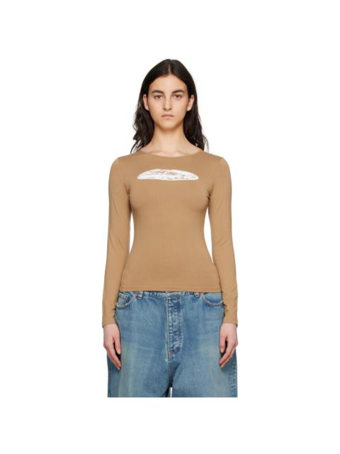 Beige Thermal Long Sleeve T-Shirt