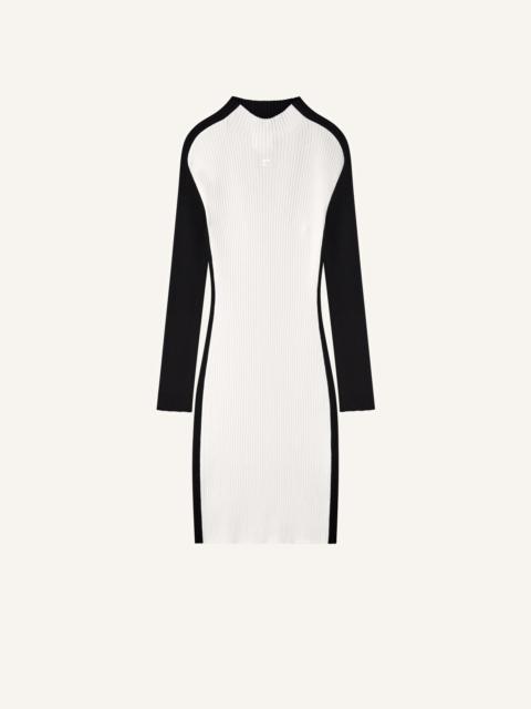 CONTRAST FRAME RIB KNIT MINI DRESS