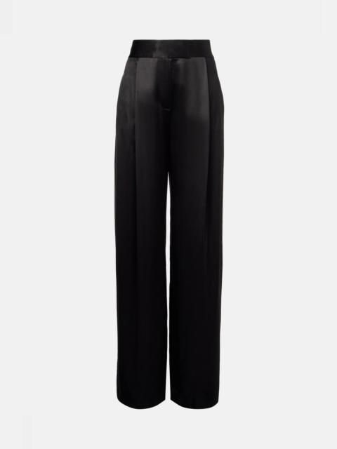 High-rise silk wide-leg pants