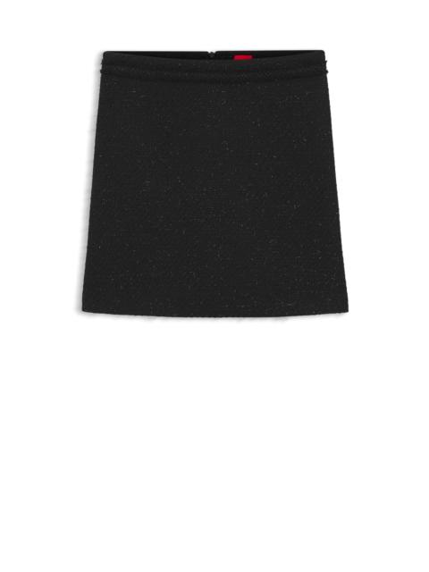 SPARKLING BOUCLÉ MINI SKIRT WITH CHAIN-TAPE TRIM