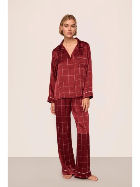Eberjey x  Lily Aldridge - Inez Washable Silk Printed Long PJ Set