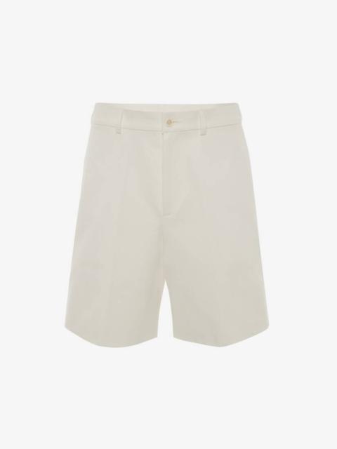 Cotton Canvas Tailored Short in White
