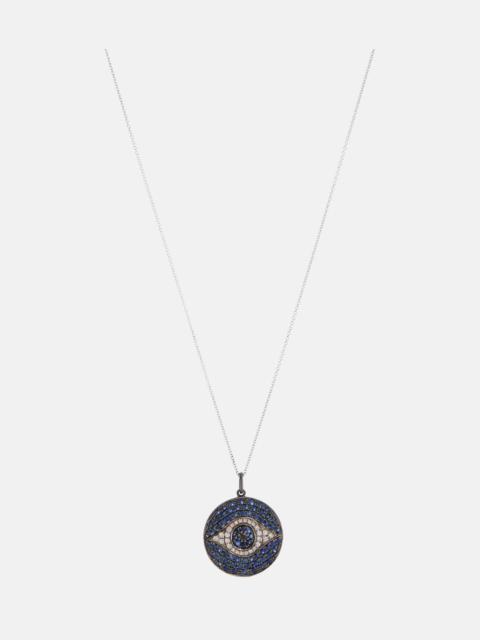 Dawn 18kt white gold necklace with diamonds and sapphires