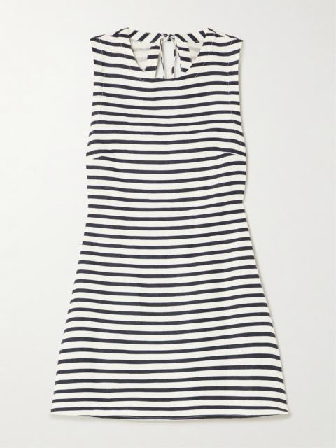 Julia Open-back Striped Linen Mini Dress