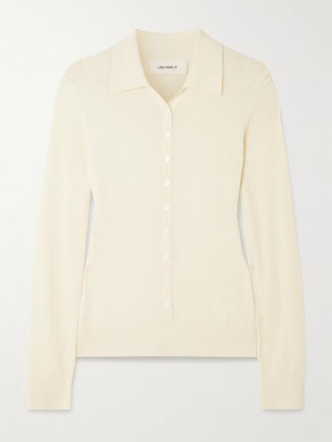 Agata Ribbed Cashmere Cardigan
