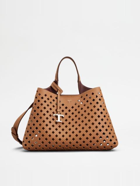 BAG IN LEATHER SMALL - BROWN, BURGUNDY