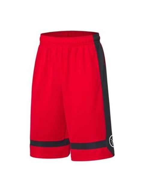 Li-Ning Way of Wade Logo Color Block Basketball Shorts 'Red Black' AAPQ235-3