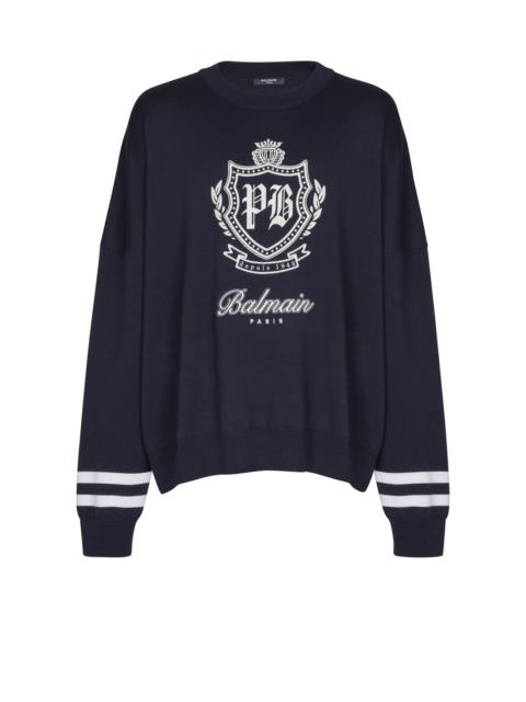 College Emblem knit jumper