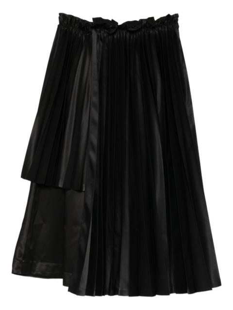 pleated asymmetric midi skirt