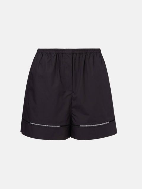 Embroidered cotton poplin shorts