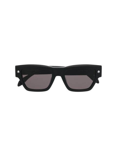 engraved-logo square sunglasses