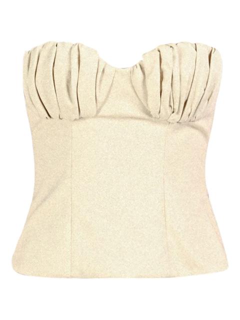 ruched-bustier top