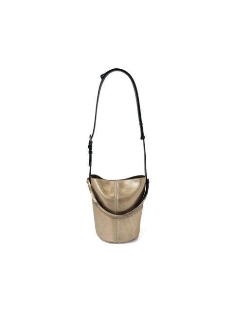 adjustable-strap bucket bag
