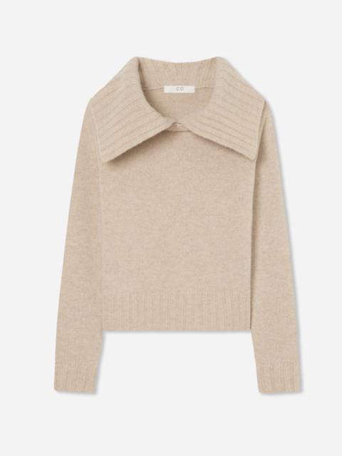 Ribbed Collared Sweater in Cashmere