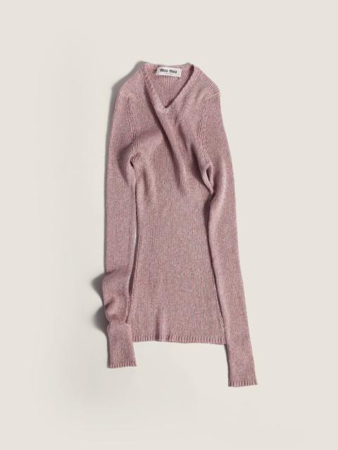 Lurex V-neck sweater