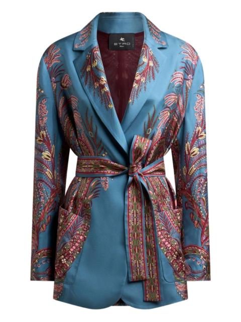 paisley-print silk jacket