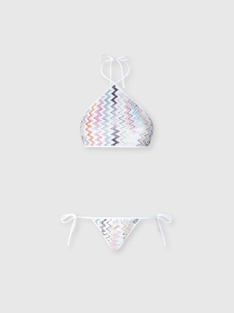 Bikini with halter neck and sequins