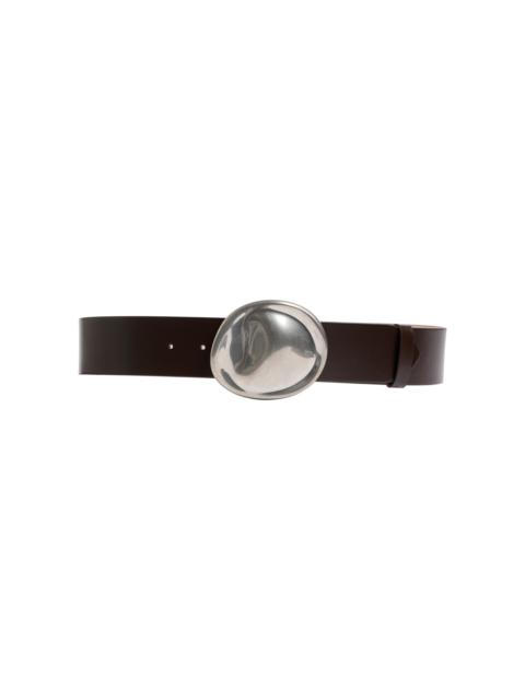 Keefe Belt - Antique Silver (35MM) brown