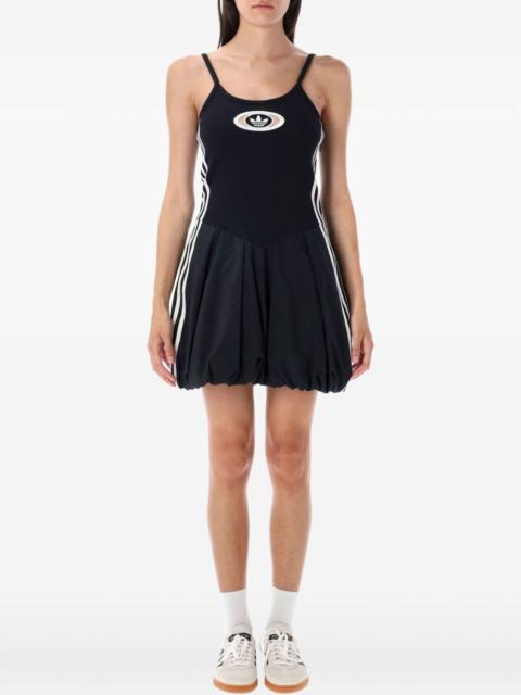 balloon-skirt three-stripe mini day dress