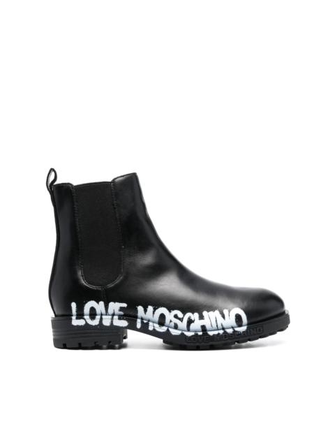 logo-print ankle boots