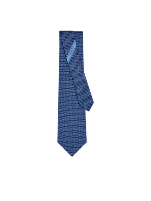 Gancini-print silk tie
