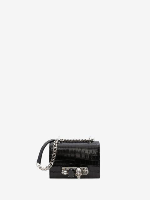 Women's Mini Jewelled Satchel in Black