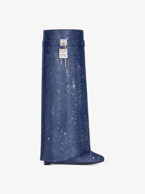 SHARK LOCK BOOTS IN SATIN WITH STRASS