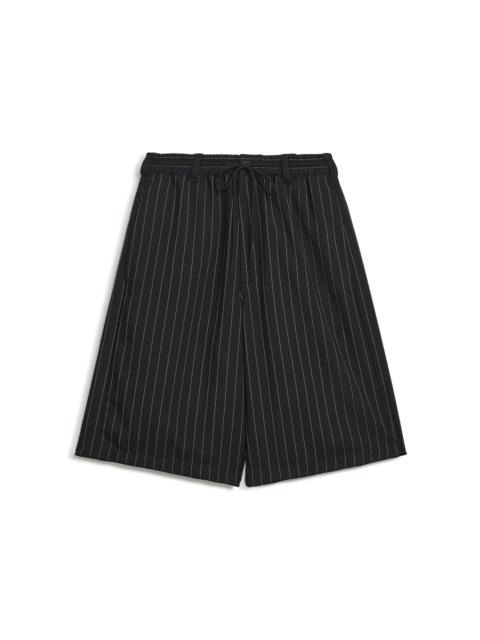 Y-3 PINSTRIPE SPORT UNIFORM SHORTS – BLACK
