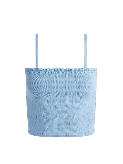 PENELOPE SMOCKED DENIM TOP
